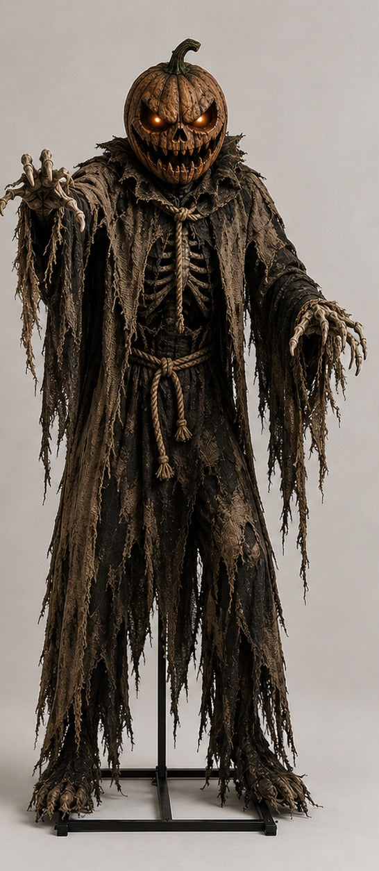 L’Épouvantail Citrouille, vue de face, 180 cm