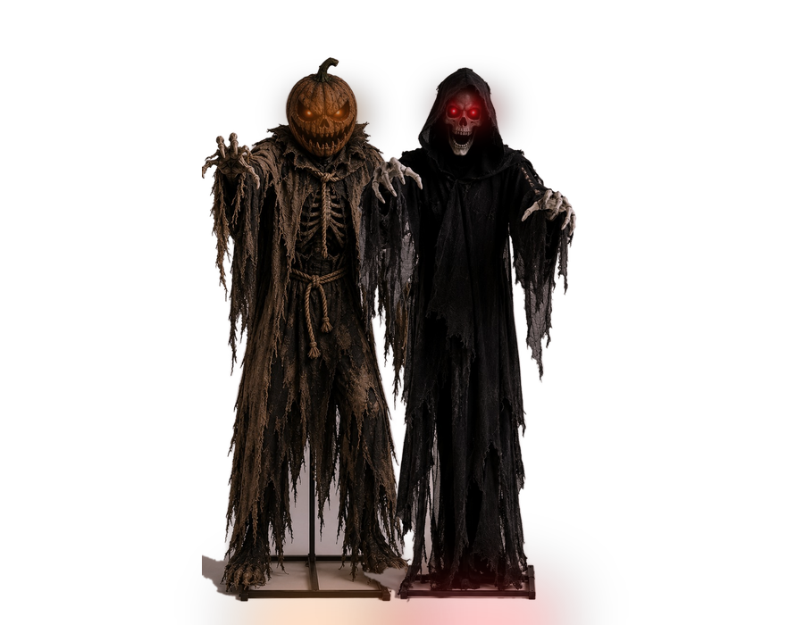 Pack Duo : deux animatroniques Halloween de 180 cm