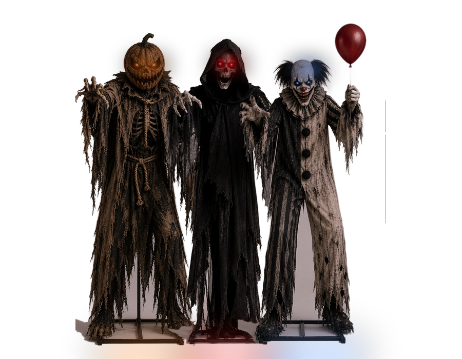 Pack Trio : les trois animatroniques Halloween de 180 cm